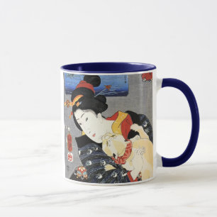 猫と女, 国芳 Katze und Frau, Kuniyoshi, Ukiyoe Tasse