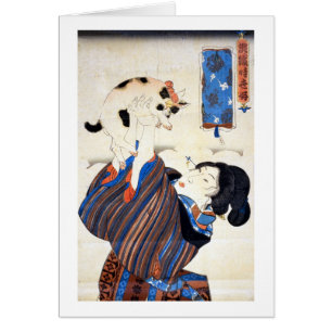 猫 と 女, 国 芳 Chat et Femme, Kuniyoshi, Ukiyo-e