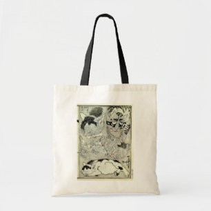 猫, 暁 斎 Katzen, Kyōsai, Ukiyo-e Tragetasche
