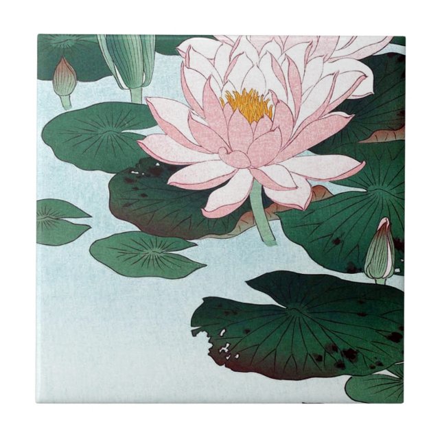 睡蓮, 古邨 Wasser-Lilie, Koson, Ukiyo-e Fliese (Vorderseite)
