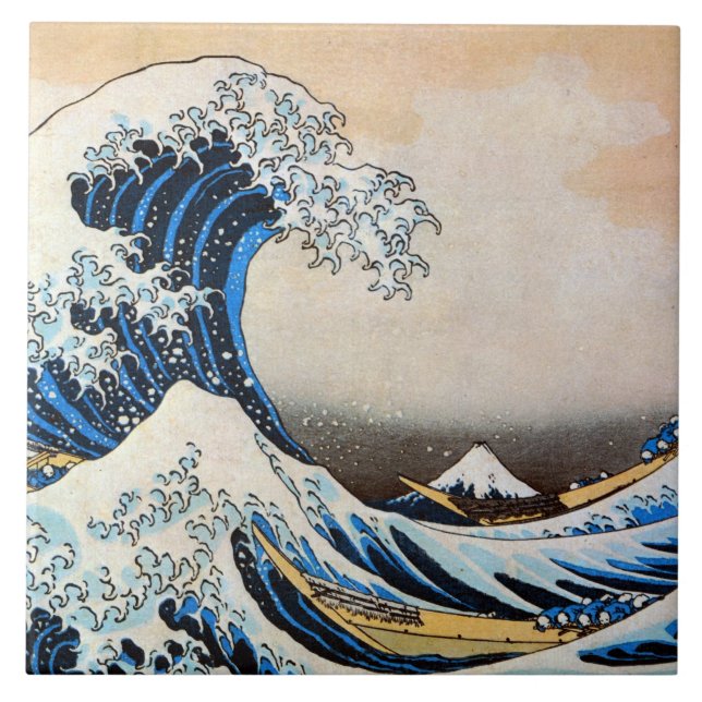 神奈川沖浪裏, 北斎 große Welle, Hokusai, Ukiyo-e Fliese (Vorderseite)
