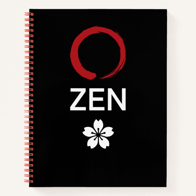 禅 Zen – Enso Sakura Minimalist Notebook Notizbuch (Vorderseite)