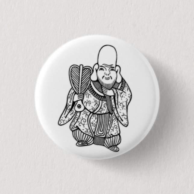 福禄寿 Fukurokuju lucky god original drawing Button (Vorderseite)
