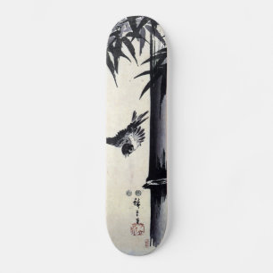 竹 に 雀, 歌 川 重 Bamboo & Sparrow, Hiroshige, Sumi-e Skateboard