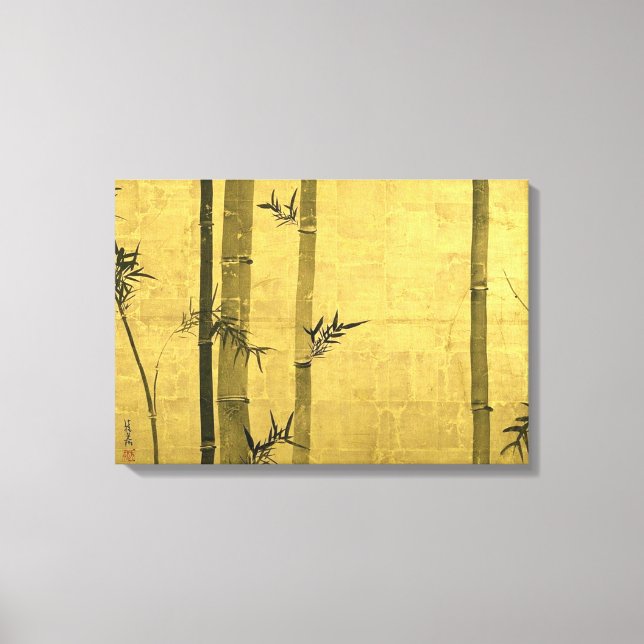 竹 図, 光 琳 Bamboo, Ogata Kōrin, Sumi-e Leinwanddruck (Vorderseite)
