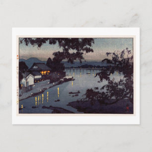 筑 後 川 夕 べ, Abend im Fluss Chikugo, Hiroshi Yoshida Postkarte