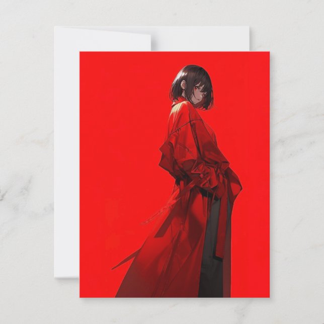 紅/RED Invitation Card | 東京娘 GenerativeAI  Einladung (Vorderseite)