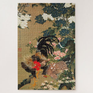 紫 陽 花 双 図, 若 Hydrangea und Rooster, Jakuchū