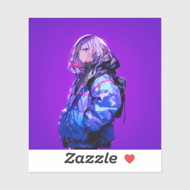 紫/Purple Seal | 東京娘 GenerartiveAI Aufkleber (Blatt)