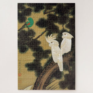 老 松 鸚 図, 若 冲 Pine tree & Parrot, Jakuchū