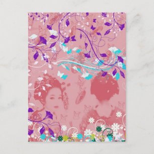 舞 妓 と 花 と き 招 POSTKARTE