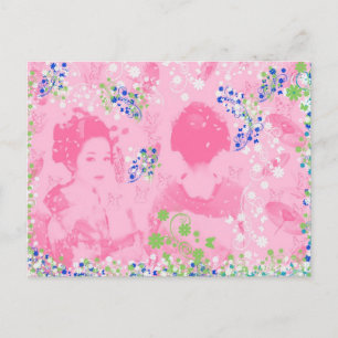 舞 妓 と 花 と 招 き 猫 POSTKARTE