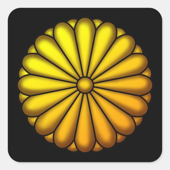 菊の御紋 QUADRATISCHER AUFKLEBER (Vorderseite)