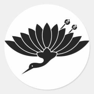 菊鶴 RUNDER AUFKLEBER