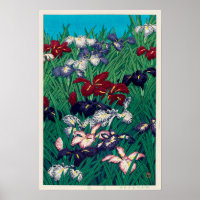 菖 蒲, Iris, Hasui Kawase, Woodcut