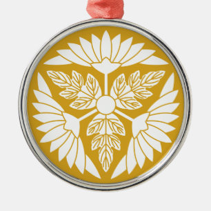 葉 付 菊 車 SILBERNES ORNAMENT