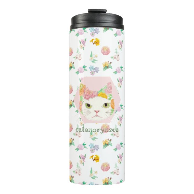 葩猫(flower cat/gato de flor) thermosbecher (Vorderseite)