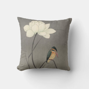 蓮にカワセミ, 古邨 Eisvogel auf Lotus, Koson, Ukiyo-e Kissen