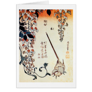 藤 に キ イ, 北 Wagtail et Wisteria, Hokusai, Ukiyo-e