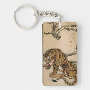 虎図, 若冲 Tiger, Jakuchū, Japan-Kunst Schlüsselanhänger