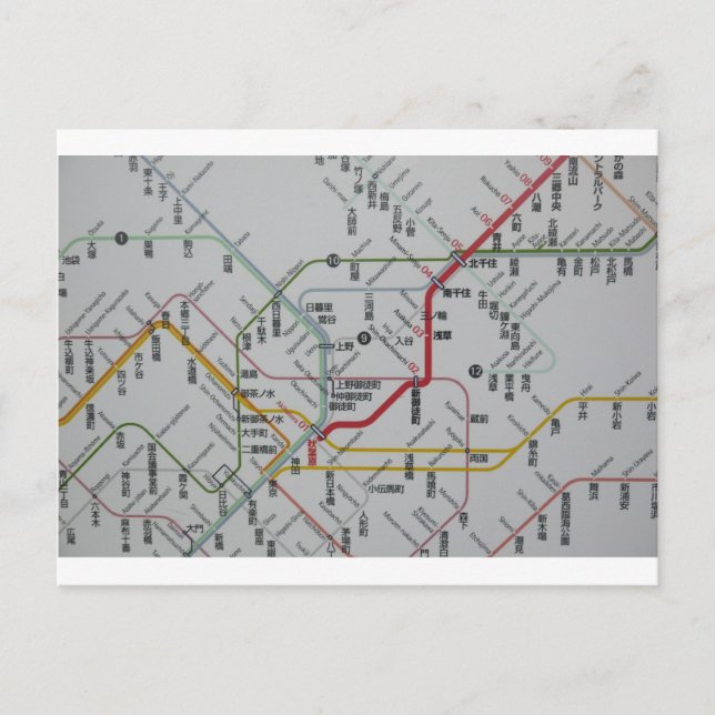 路 線 図 JAPAN POSTKARTE (Vorderseite)