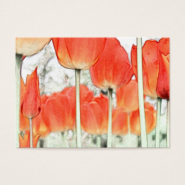 郁 金 香. Rote Tulpe Blume im künstlerischen Stil. (Vorderseite)