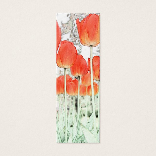 郁 金 香. Rote Tulpe Blume im künstlerischen Stil. (Vorderseite)
