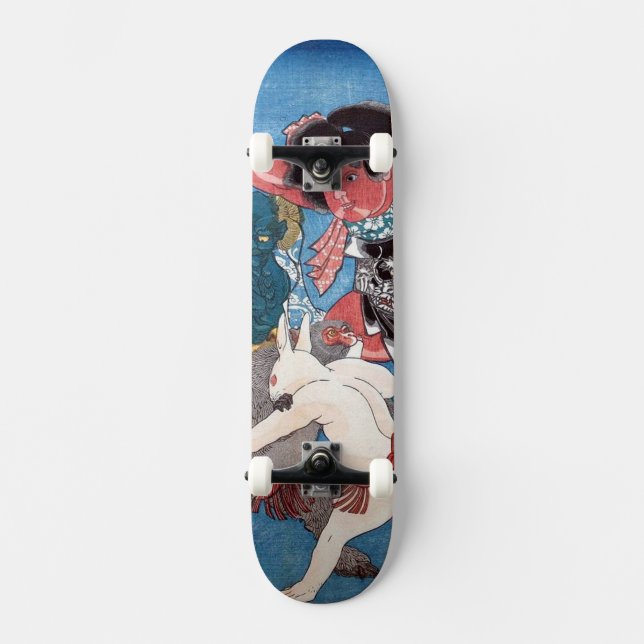 金太郎と動物, 国芳 Kintaro u. Tiere, Kuniyoshi, Ukiyo-e Skateboard (Vorderseite)