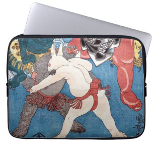 金 太 郎 と 物,国 Kintaro & Animals, Kuniyoshi, Ukiyo-e Laptopschutzhülle