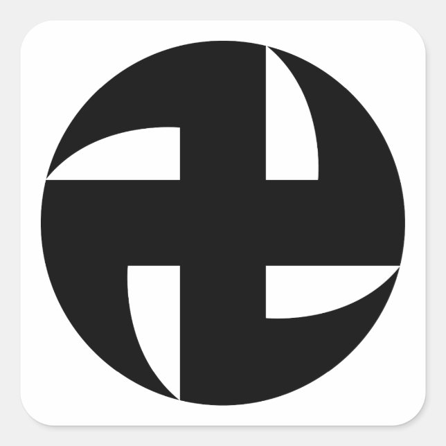 鎌卍 (戸隠神社) QUADRATISCHER AUFKLEBER (Vorderseite)