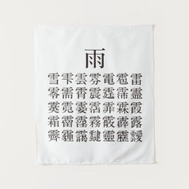 雨と雨冠の漢字 WANDTEPPICH