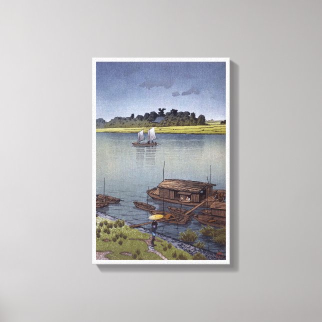 雨 荒 川, 川 巴 の Sommerregen, Arakawa, Hasui Kawase Leinwanddruck (Vorderseite)