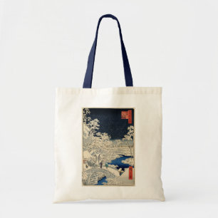 雪 の 太 橋, 広 重 Snowy Drum bridge, Hiroshige, Ukiyo-e Tragetasche
