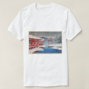 雪 の 宮 島, Miyajima Shrine in Snow, Hasui Kawase T-Shirt