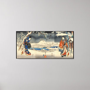 雪 色 の 人, 豊 Liebhaber der Schneeszene, Toyokuni Leinwanddruck