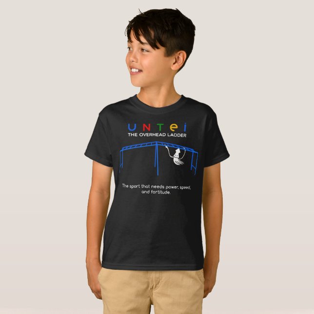 【雲梯するイカ(濃色用】A squid who plays overhead ladder(dark T-Shirt (Vorne ganz)