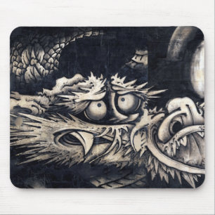 雲 龍 図, 曾 蕭 Dragon mit Cloud, Sumi-e-白 Mousepad