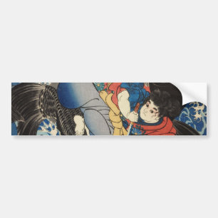 鬼 丸, 国 芳, Oniwakamaru, Kuniyoshi, Ukiyo-e Autoaufkleber