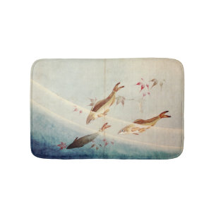 鮎, 北斎 Sweetfish, Hokusai, Kunst Badematte