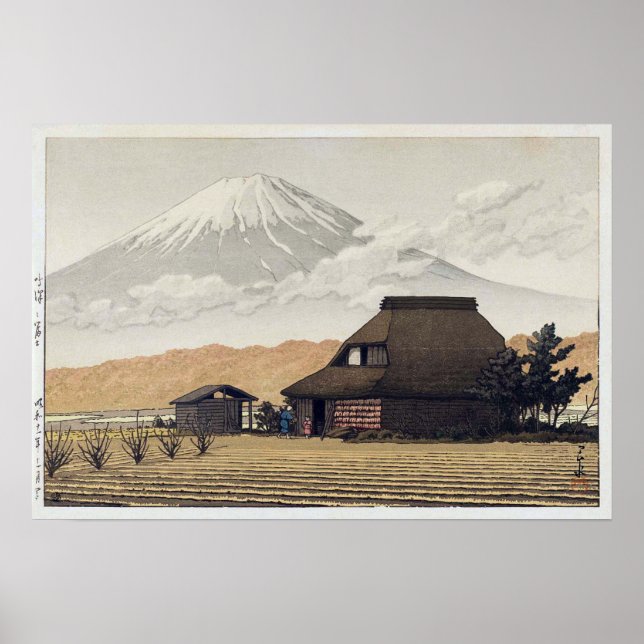 鳴 の 士, Fuji aus Narusawa, Hasui Kawase. Poster (Vorne)