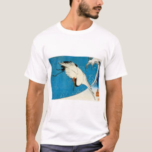 鶴と波, Kran u. Welle, Hiroshige, Ukiyo-e T-Shirt