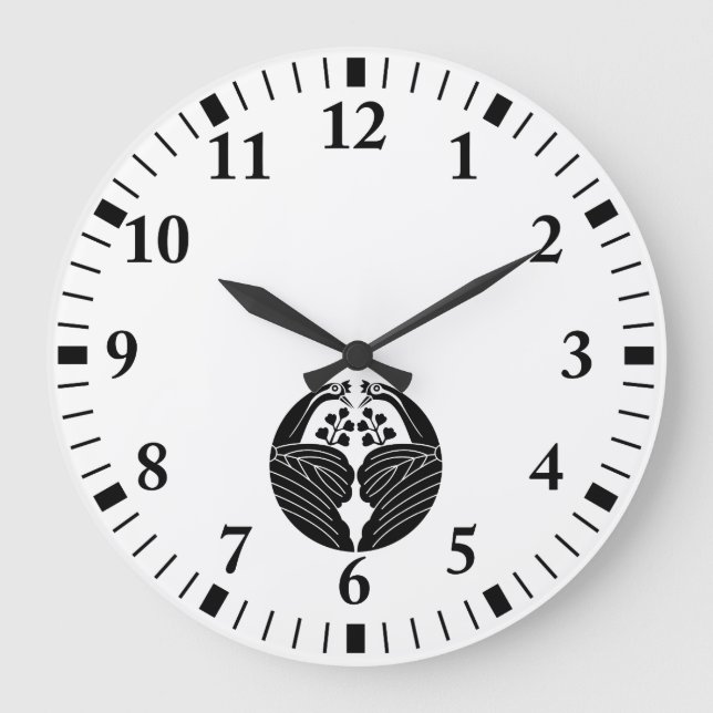 鶴 り GROßE WANDUHR (Vorderseite)