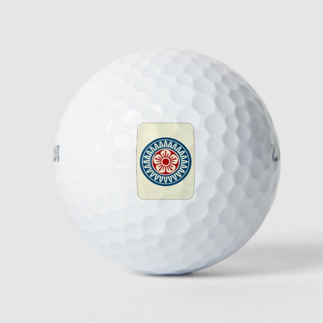 麻雀牌 1筒 / ONE OF CIRCLES -MAHJONG TILE- GOLFBALL (Vorderseite)