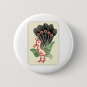 麻 雀 一 / EIN BAMBOOS - MAHJONG TILE- BUTTON