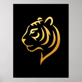黄金の虎 Gold Tiger – Japanese Minimalist Art Poster