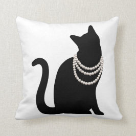 黒猫と宝石 クッション KISSEN