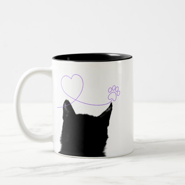 黒猫の前後マグカップ ZWEIFARBIGE TASSE (Links)