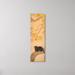 黒 猫, 春 草 Black Cat, Shunsō, japanische Kunst Leinwanddruck