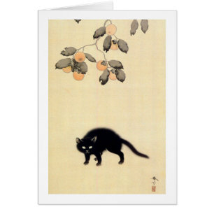黒 猫, 春 Chat noir (détail), Shunsō, Art japonais