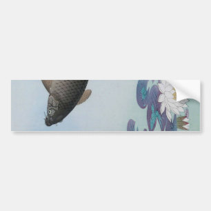 黒 鯉, 古 邨 Black Carp, Koson, Ukiyo-e Autoaufkleber